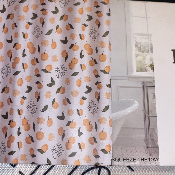 🍊RAE DUNN citrus fabric shower curtain, Blessed design, NWT, original packaging - Picture 2 of 15